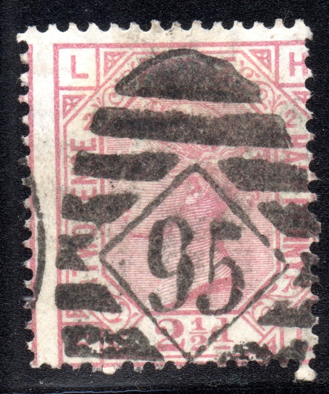 GB 1875 2½d Rosy Mauve Plate 2 LH-FL for LH-HL Error Used SG140