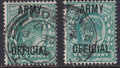 GB 1902 ½d Army Official Tall L Variety CDS Used with Normal