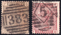 1880 1d in Greenish Grey Shade Colour Trial Crown Watermark White Paper Hull Obliterator