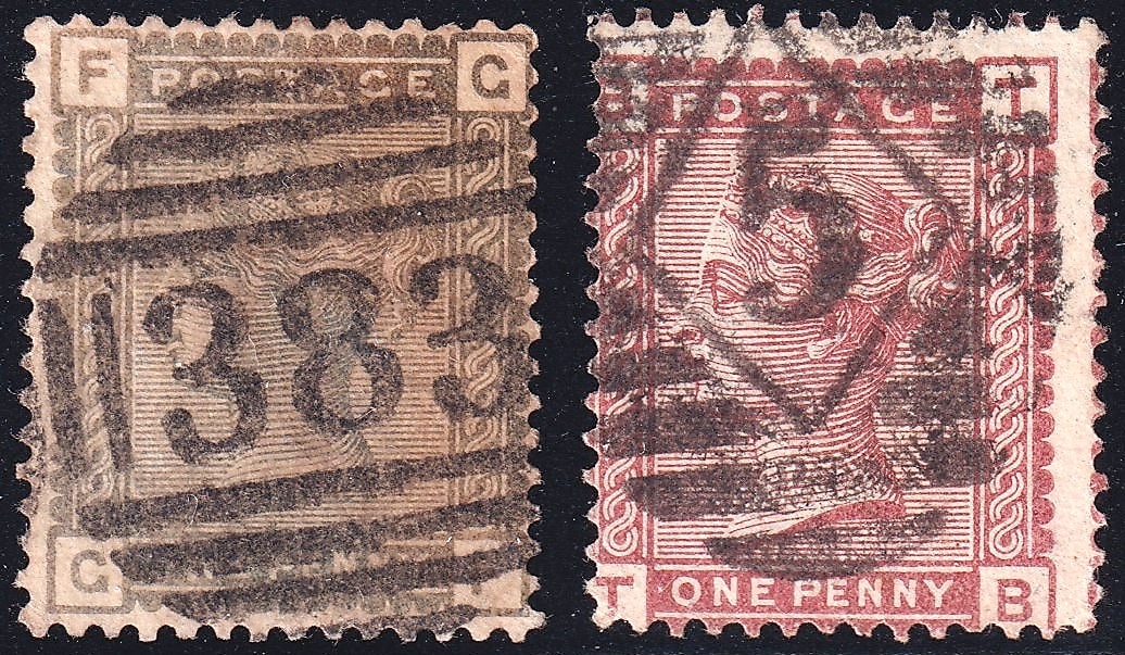 1880 1d in Greenish Grey Shade Colour Trial Crown Watermark White Paper Hull Obliterator