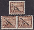 Malta 1948 ¼d brown horizontal pair with broken letters and numerals in the Self Government 1947 overprint, shown below a normal single for comparison.