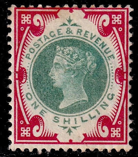 1887 1 Shilling green and carmine unmounted mint