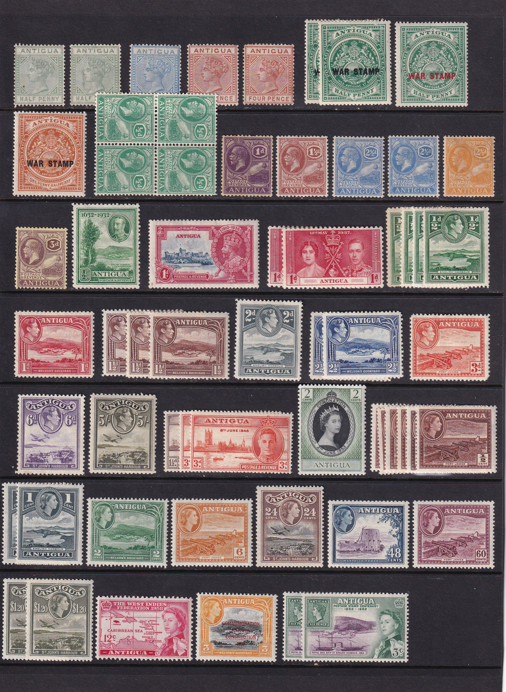 Antigua 1882 Onwards Unmounted Mint and Mounted Mint Collection to $5