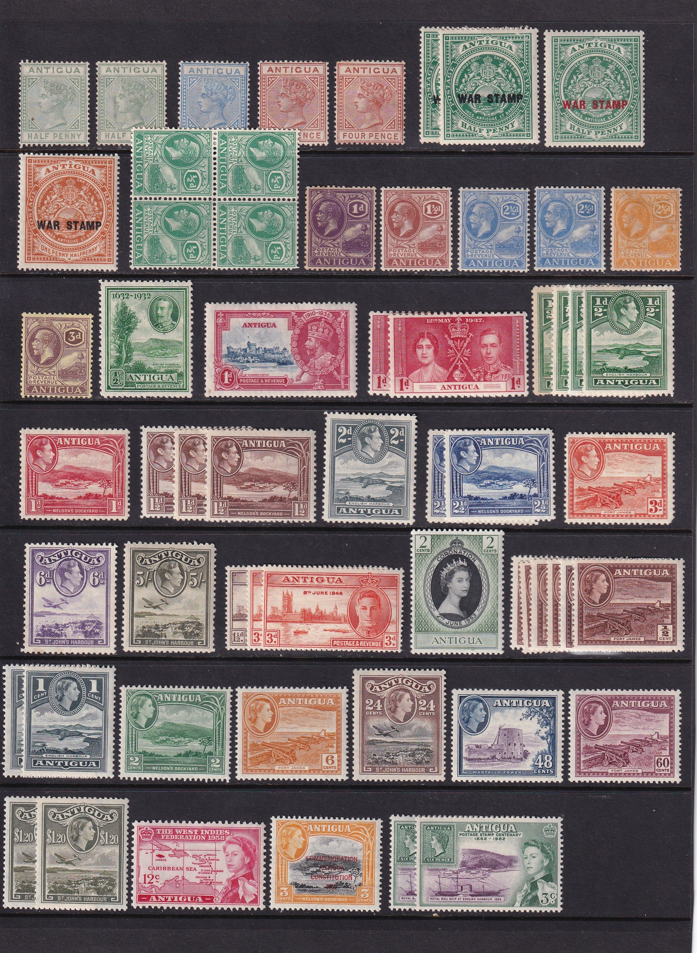 Antigua 1882 Onwards Unmounted Mint and Mounted Mint Collection to $5
