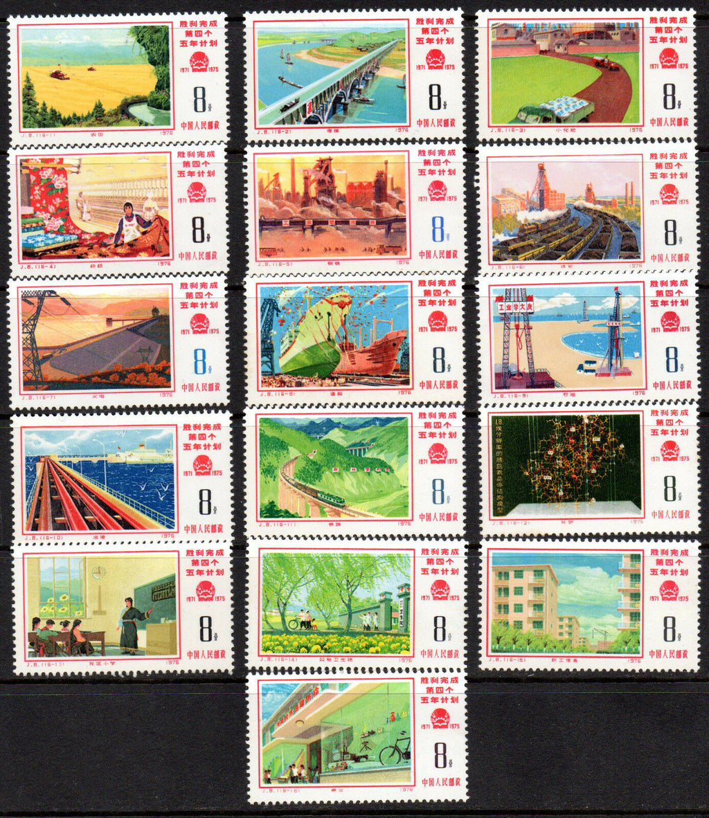China 1976 Completion of 4th Five Year Plan Genuine UM Set SG 2637/52