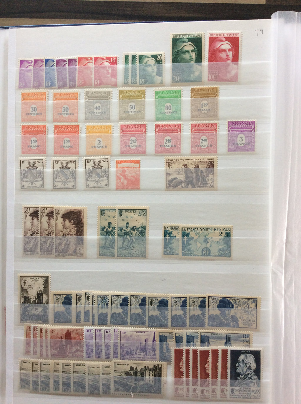 France Stamps Collection 2200+ Unmounted Mint 1903 -1960s Including Sets 2.1kg