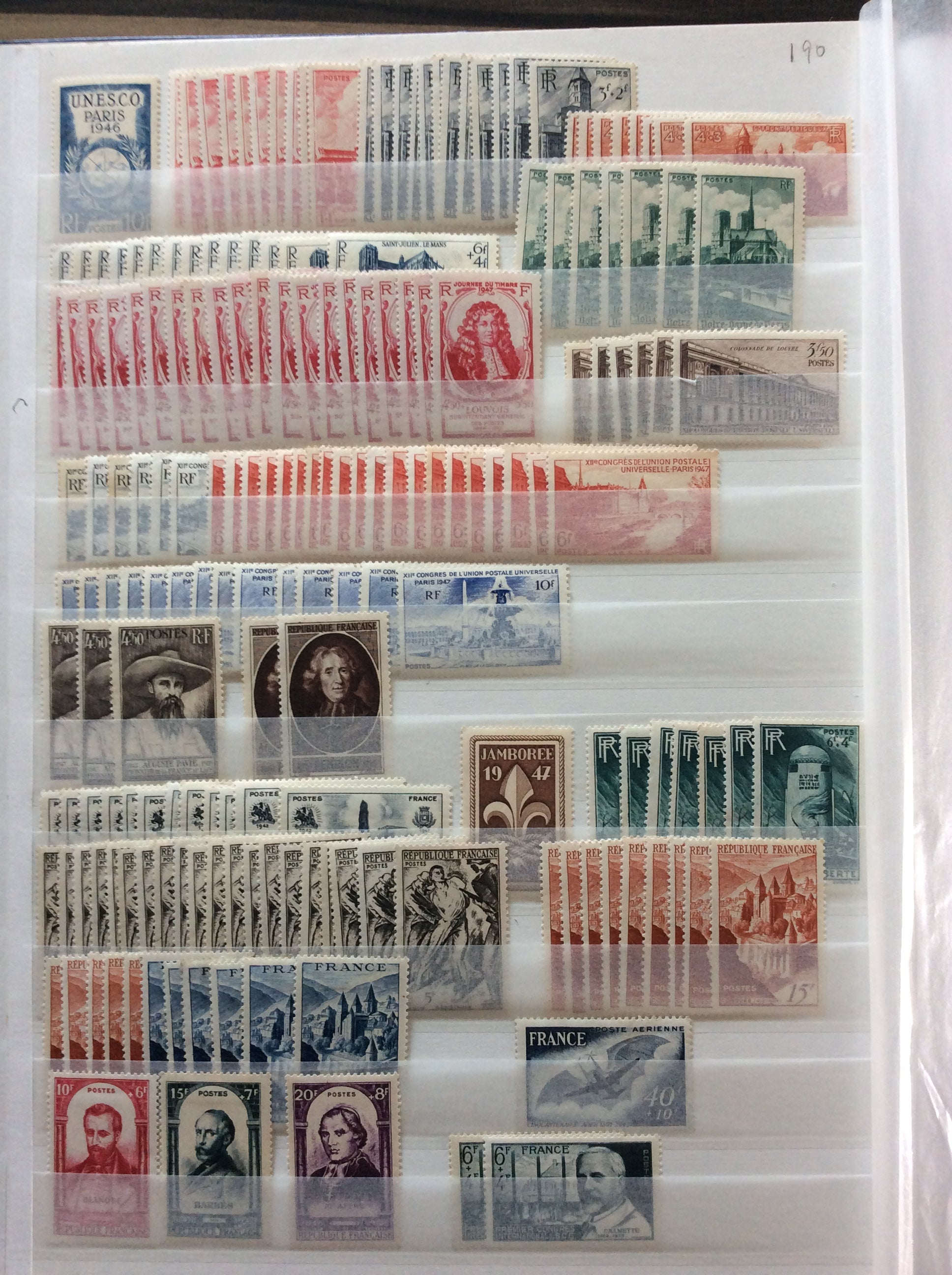 France Stamps Collection 2200+ Unmounted Mint 1903 -1960s Including Sets 2.1kg