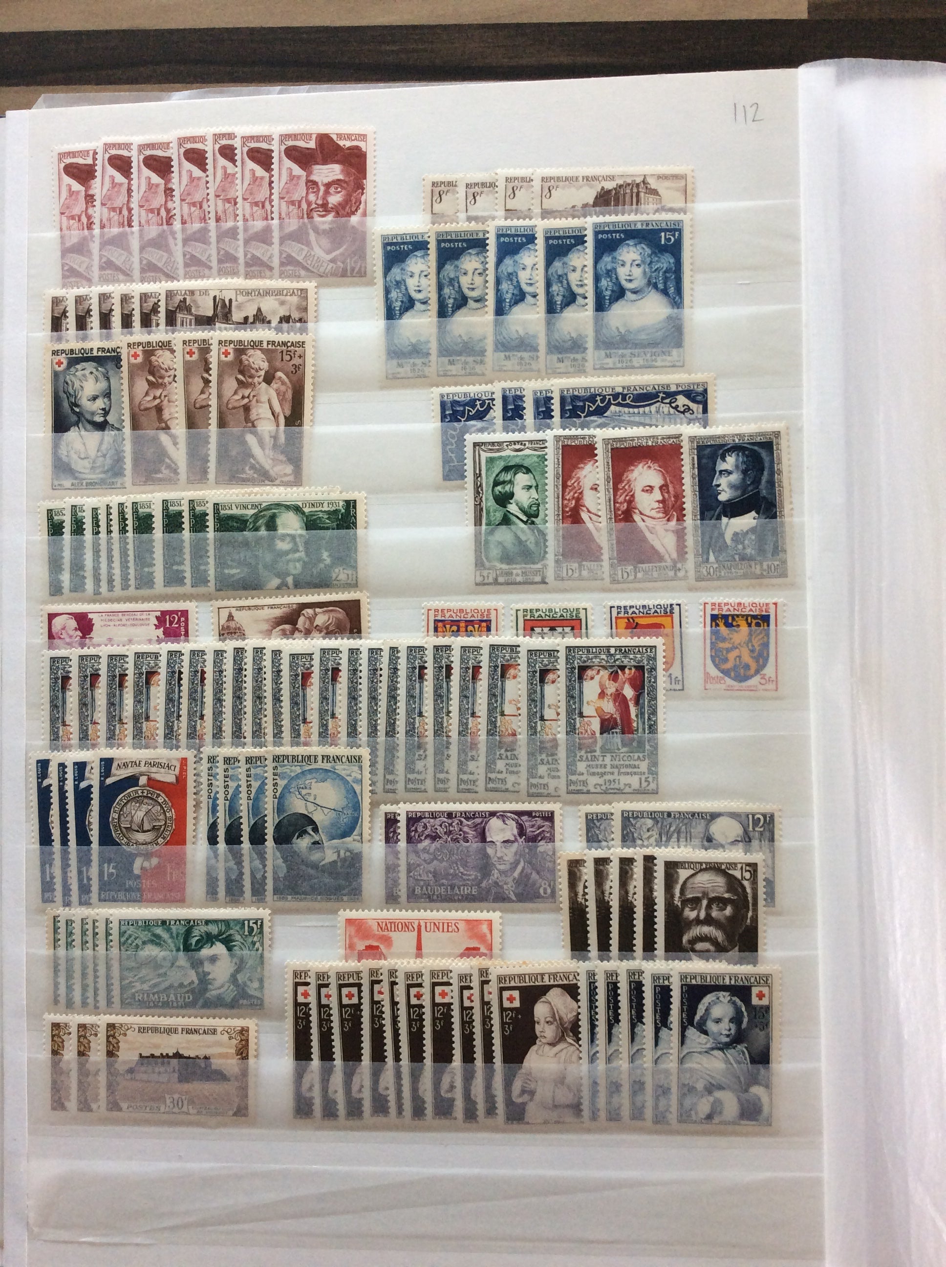 France Stamps Collection 2200+ Unmounted Mint 1903 -1960s Including Sets 2.1kg
