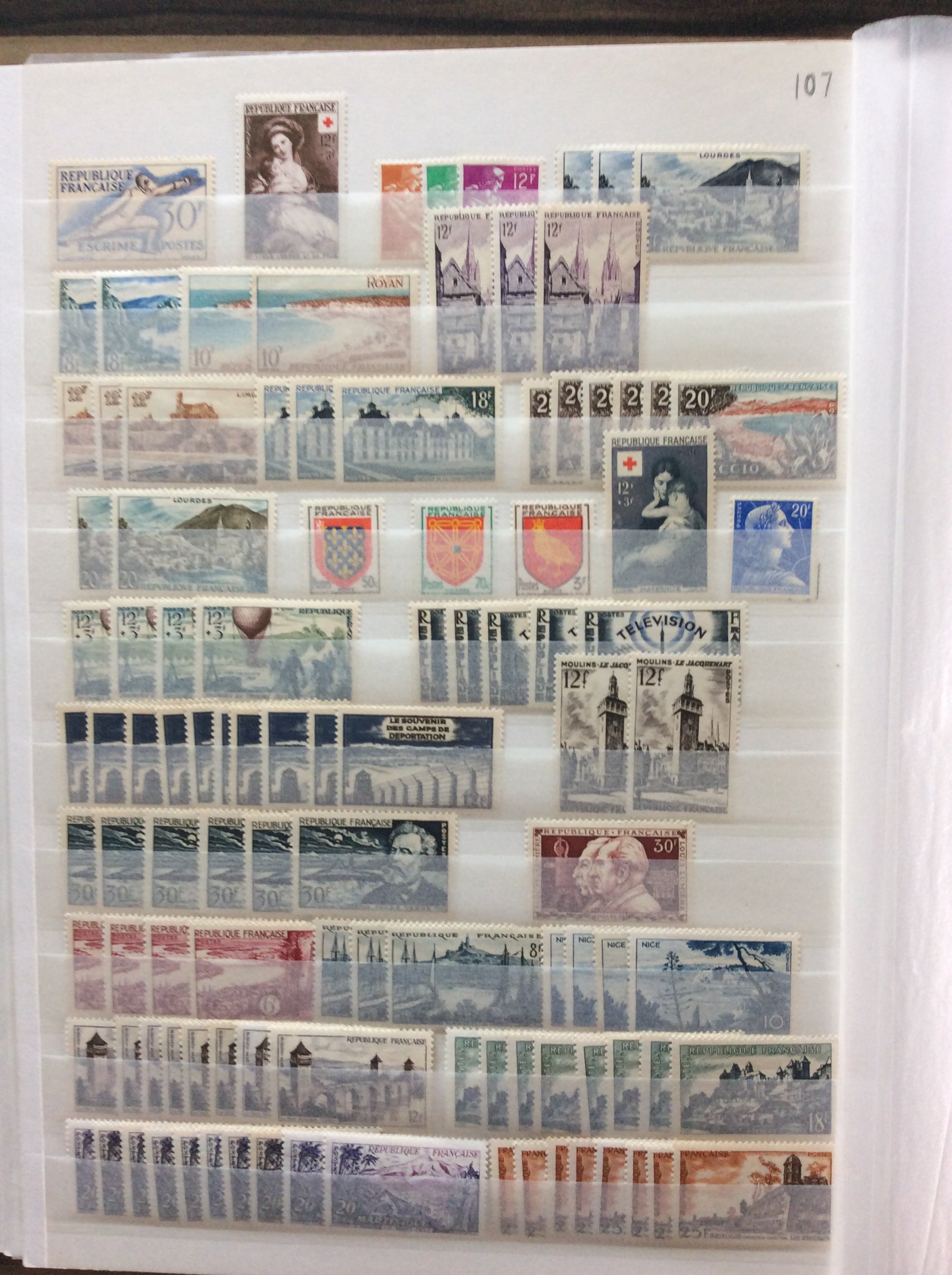 France Stamps Collection 2200+ Unmounted Mint 1903 -1960s Including Sets 2.1kg