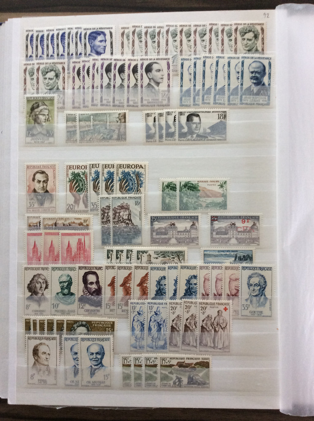 France Stamps Collection 2200+ Unmounted Mint 1903 -1960s Including Sets 2.1kg