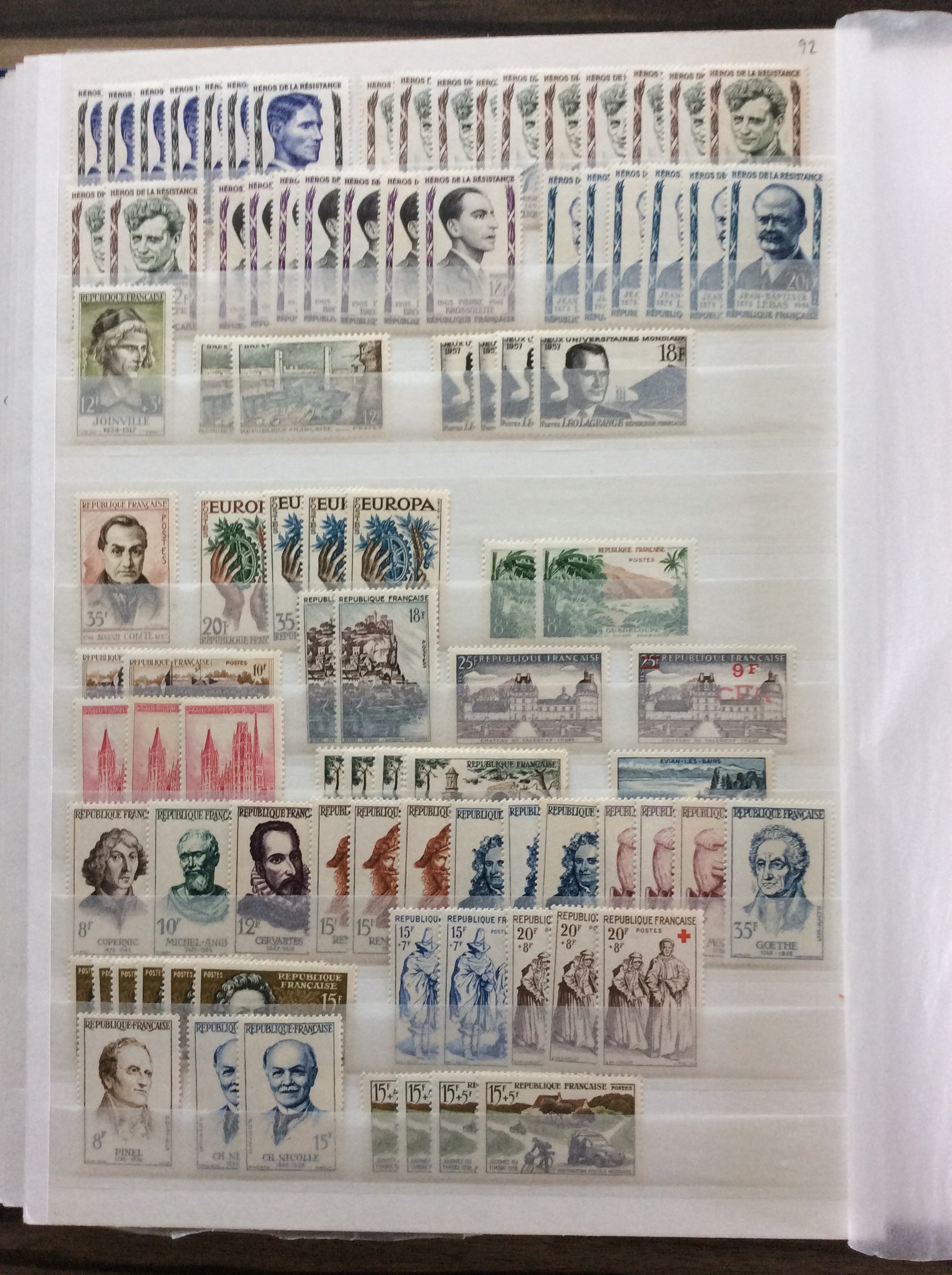 France Stamps Collection 2200+ Unmounted Mint 1903 -1960s Including Sets 2.1kg