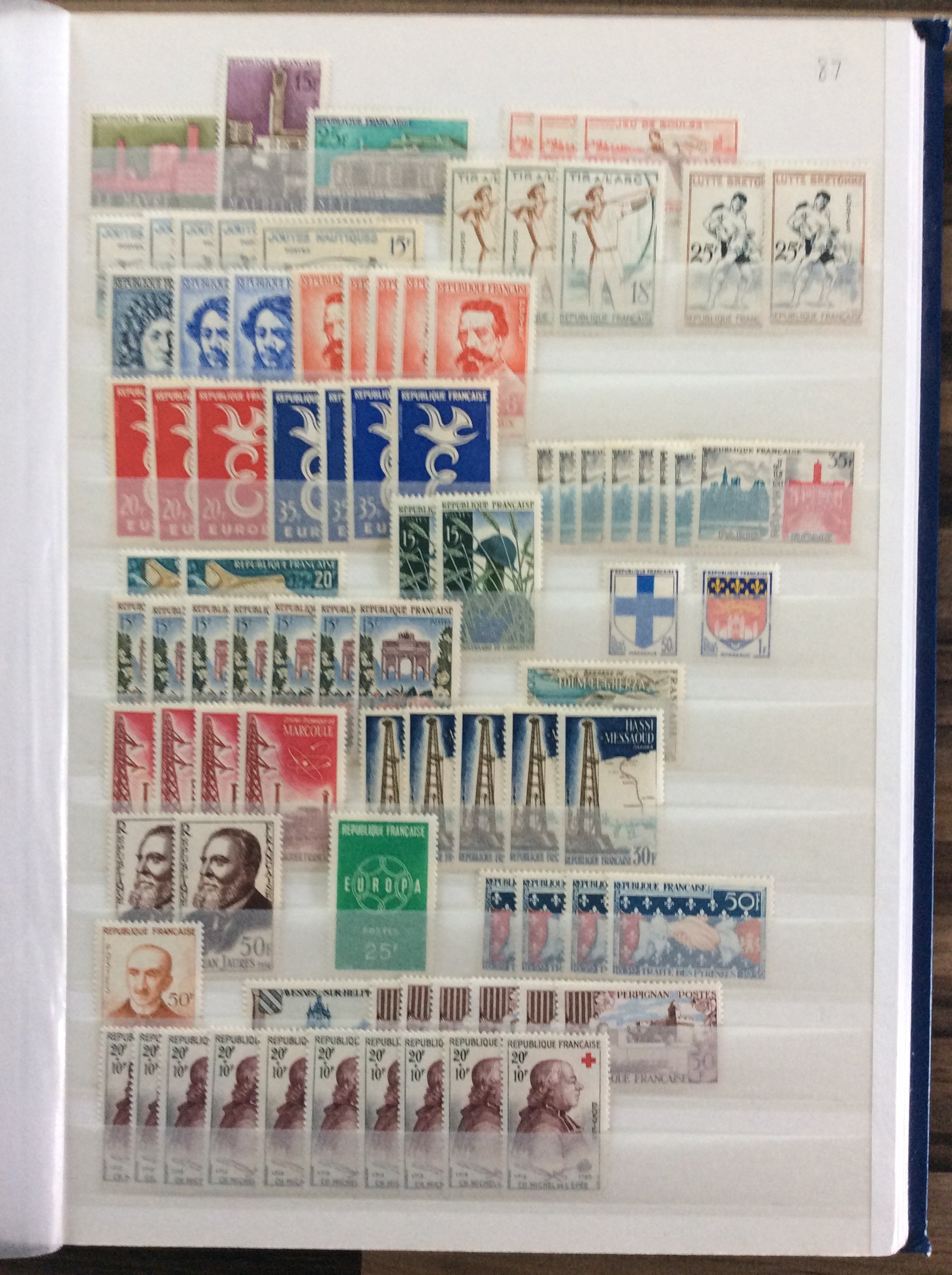France Stamps Collection 2200+ Unmounted Mint 1903 -1960s Including Sets 2.1kg