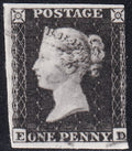Great Britain 1d Black Photographic Forgery on Highly Glazed Paper Lettered ED