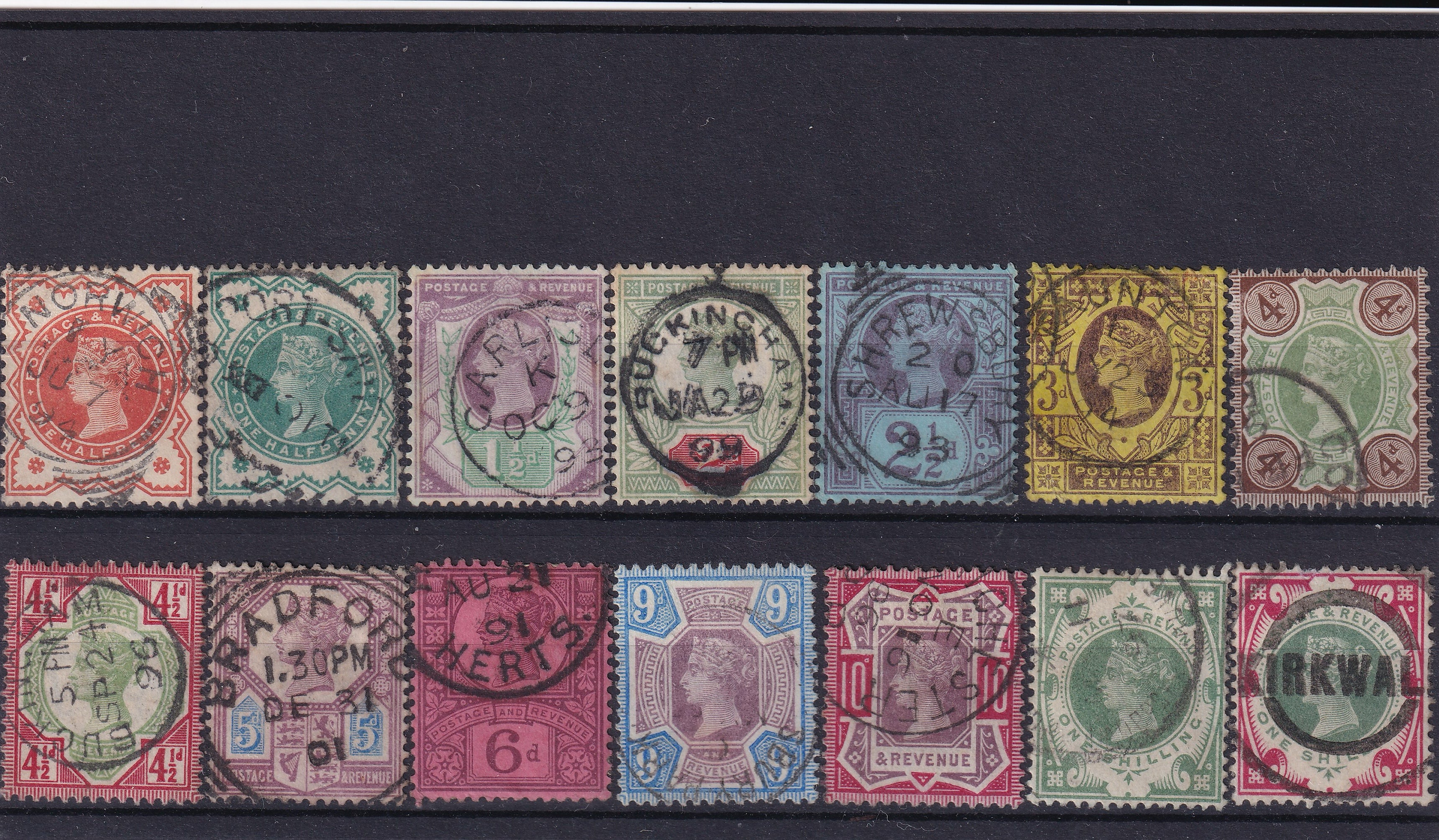 Great Britain 1887-1900 Victorian Jubilee Set of 14 VFU – SG 197/214
