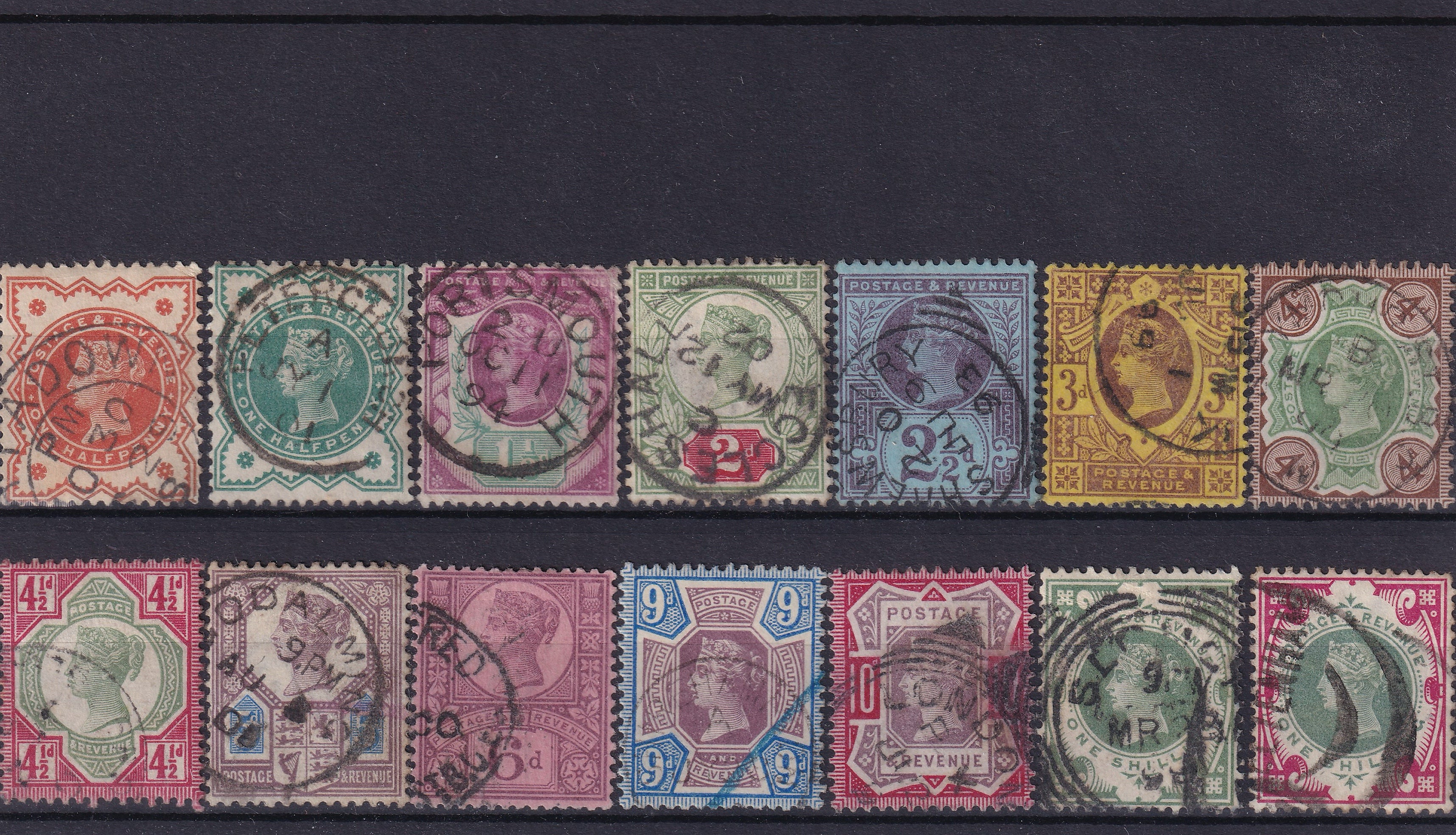 Great Britain 1887-1900 Victorian Jubilee Set of 14 VFU – SG 197/214