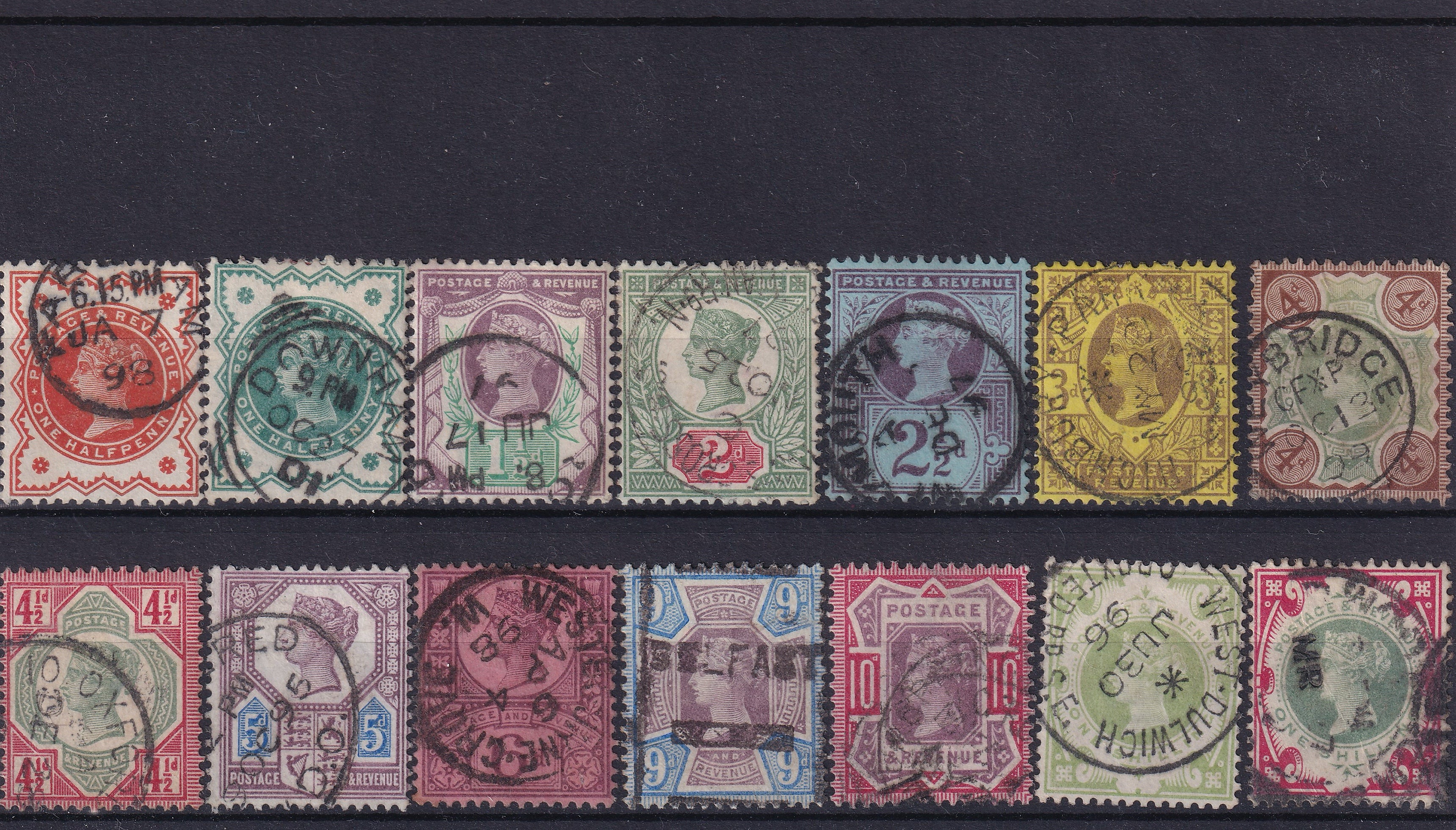Great Britain 1887-1900 Victorian Jubilee Set of 14 VFU – SG 197/214