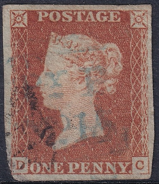 Great Britain 1841 Penny Red Handsworth Penny Post Blue Cancel
