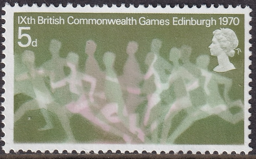 GB 1970 5d Commonwealth Games Greenish Yellow Omitted Mounted Mint